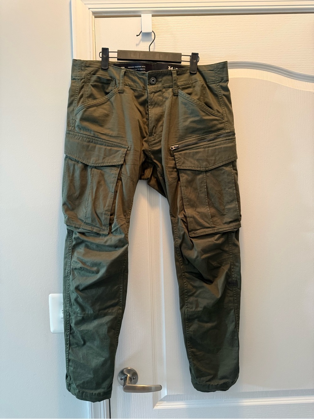 G-Star Olive Utility Cargo Pants with Multiple Pockets